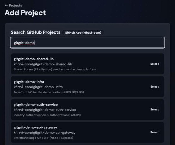 Pick a repository